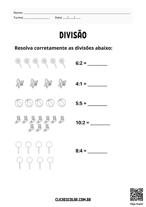 Atividade De Divisão Para O 3º Ano EDUKITA