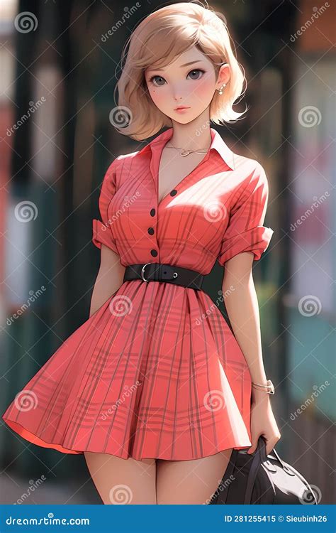 A Pretty Anime Girl In Formal Outfit Generated By Ai Stock Illustration