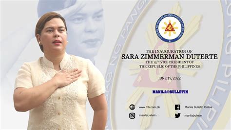 Inauguration Of Sara Duterte Carpio The 15th Vice President Of The