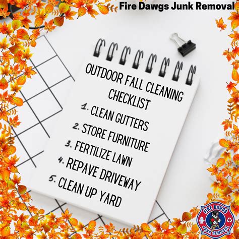 Outdoor Fall Cleaning Checklist Fire Dawgs Junk Removal