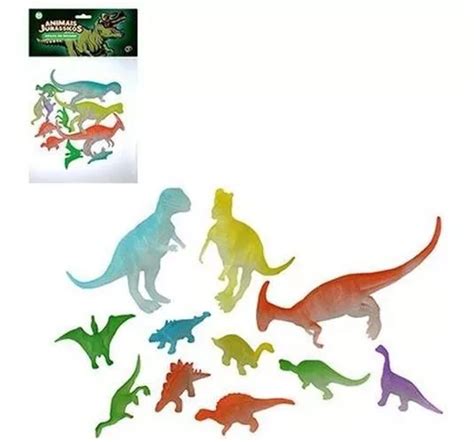 Kit 11 Dinossauros Jurássicos Sortidos Brilha No Escuro Parcelamento