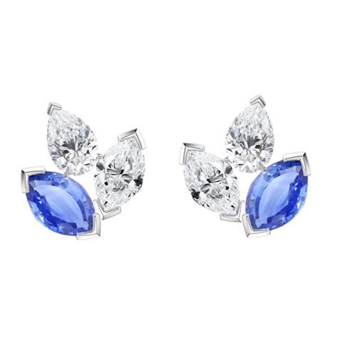 Marquise Trio Earrings With Blue Sapphire Waldemar Jewellers