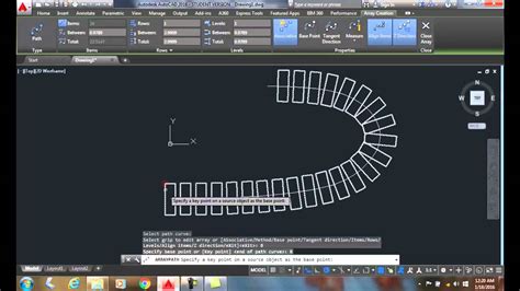 Autocad I Path Array Specifying The Base Point Youtube