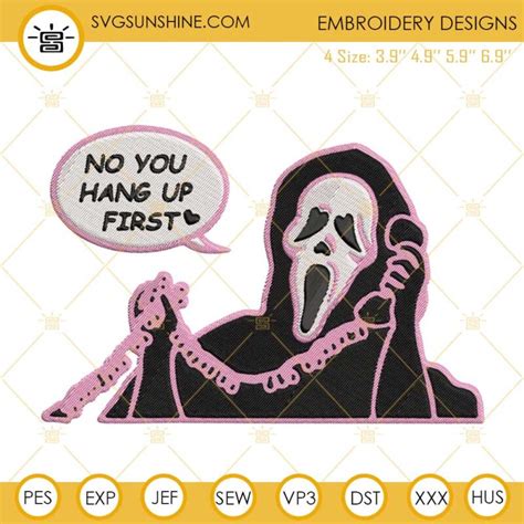 Ghostface Scream Embroidery Designs No You Hang Up First Ghostface