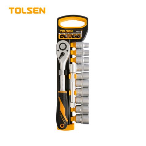 Pcs Ratchet Handle With Socket Set Tolsen Tools