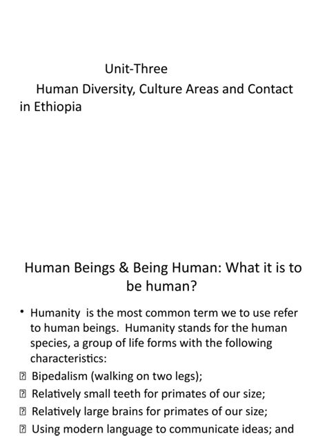 Unit Three Human Diversity Culture Areas And Contact In Ethiopia Pdf Race Human