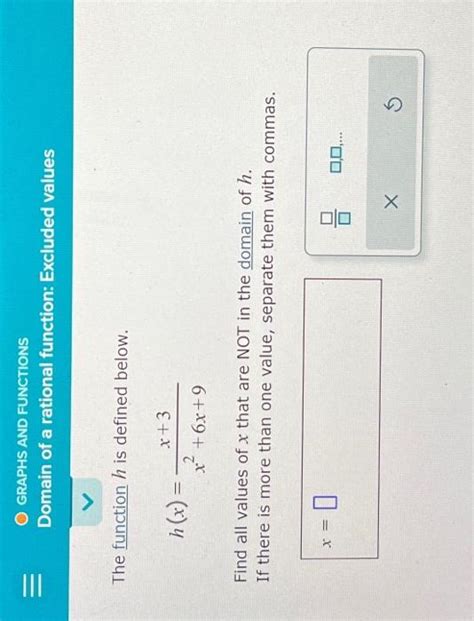 Solved The Function H Is Defined Below H X X2 6x 9x 3 Find