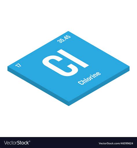 Chlorine Cl Periodic Table Element Royalty Free Vector Image