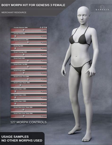 Body Morph Kit For Genesis 3 Female And Merchant Resource Render State