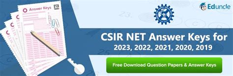 CSIR NET Answer Key 2024 Check Provisional Key Challenge