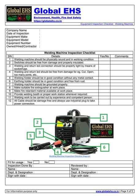 Welding Machine Inspection Checklistpdf