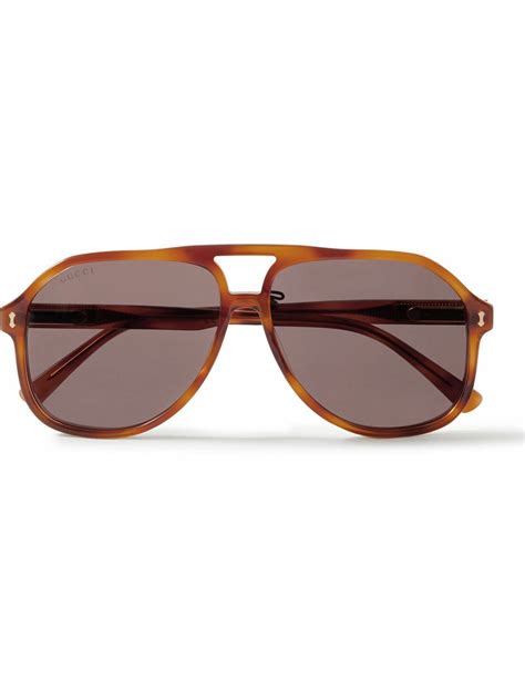 Gucci Eyewear Aviator Style Tortoiseshell Acetate Sunglasses Gucci