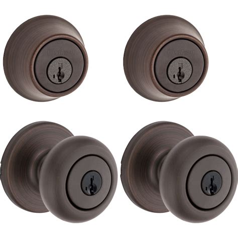 Kwikset Cove Venetian Bronze Smartkey Exterior Single Cylinder Deadbolt Keyed Entry Door Knob