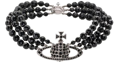 Vivienne Westwood Messaline Orb Choker In Schwarz Lyst De