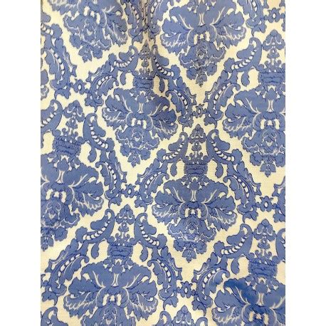 Royal Blue Jacquard Damask Heavy Duty Upholstery Fabric By The Yard