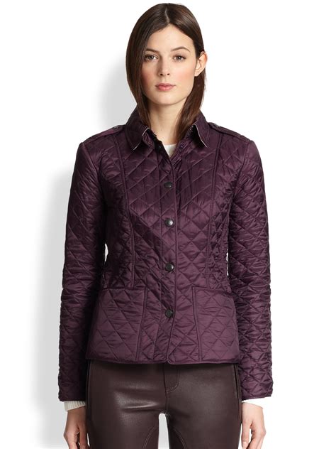 Burberry Kencott Quilted Jacket In Purple Lyst