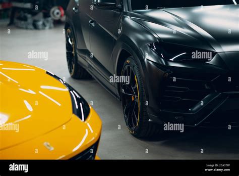Lamborghini Urus Black Color Sports Car Close Up Stock Photo Alamy