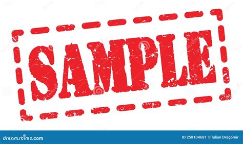 Sample Text Written On Red Stamp Sign Stock Illustration Illustration