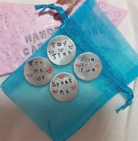 Hand Stamped Cheeky Love Tokens Etsy