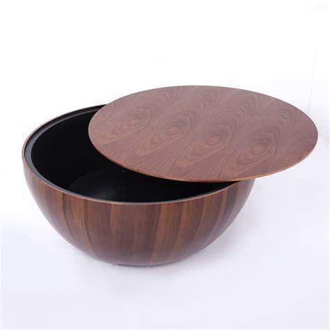 Free Shipping On Round Drum Wood Japandi Coffee Table With Storage