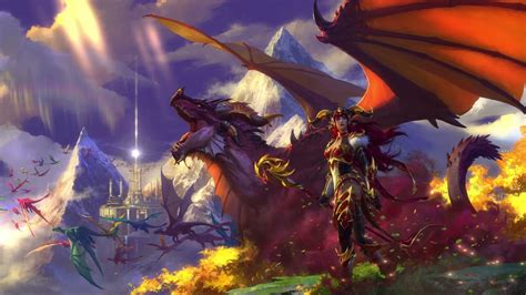 World Of Warcraft Dragonflight Alexstrasza Key Art Animated Youtube