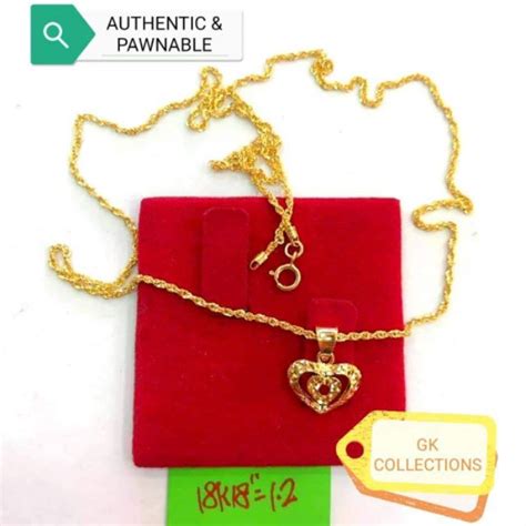 Pawnable Gold Jewelry Pure K Saudi Gold Rope Necklace Pendant