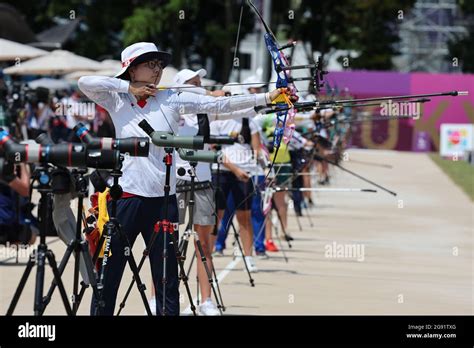 Tokyo Japan 23rd July 2021 Ren Hayakawa Jpn Archery Womens Individual Ranking Round