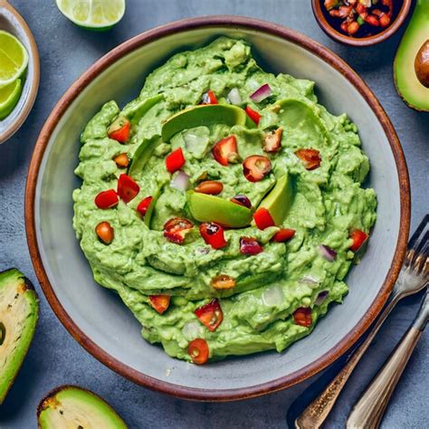 Premium Ai Image A Bowl Of Creamy Guacamole Made From Ripe Avocados