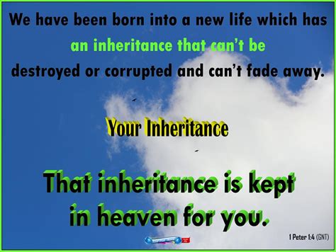 Inheritance Is Your Heritage Heaven