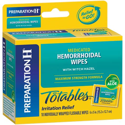 Preparation H Flushable Medicated Hemorrhoidal Wipes Max Strength