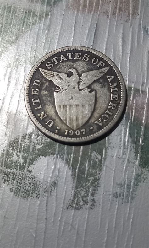 1907s 50 Centavos Uspi Silver Coin On Carousell