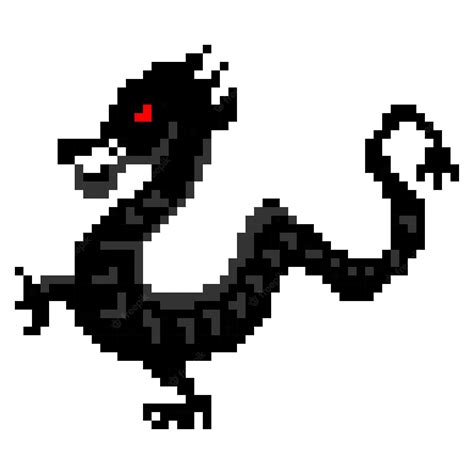 Dragão Pixel Art Vetor Premium