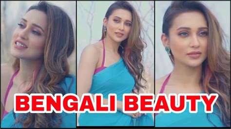 Bong Beauty Mimi Chakraborty Shares Super Hot Saree Avatar In Blue Fans Feel The Heat