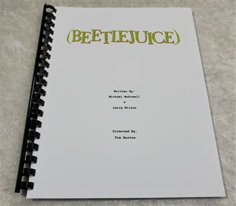 Beetlejuice Movie Script Reprint Screenplay Film Script 1988 Michael