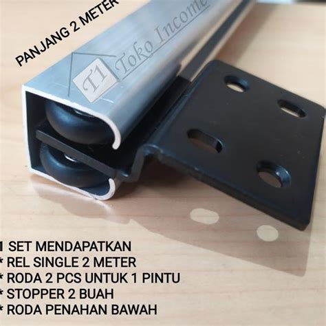 Jual Rel Dan Roda Pintu Sleding Gantung Geser Sliding B 004 Single 2M