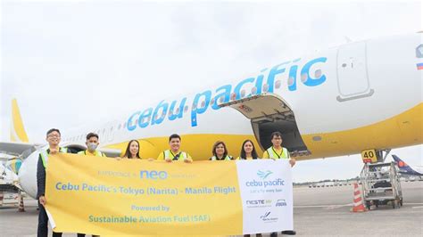 Cebu Pacific S First Manila Japan SAF Powered Flight Takes Off