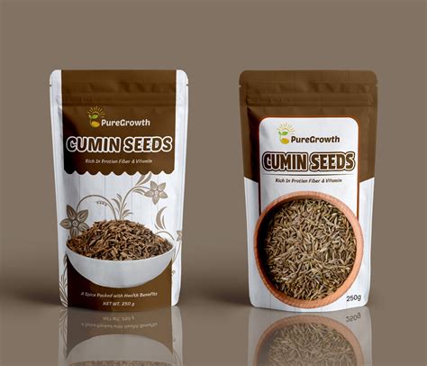 Cumin Seeds Pouch Packaging Design Behance