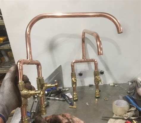 Bespoke Copper And Brass Swivel Mixer Tap Faucet Raw Copper Etsy