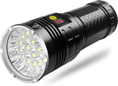 Semlos Lampe De Poche 12 000 Lumens Super Lumineuse Rechargeable De