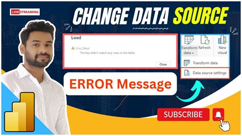 Change Data Source Power Bi Error The Key Didn T Match Any Rows