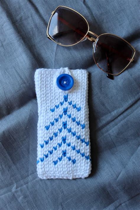 Easy Crochet Glasses Case Free Pattern Tutorial Blue Star Crochet