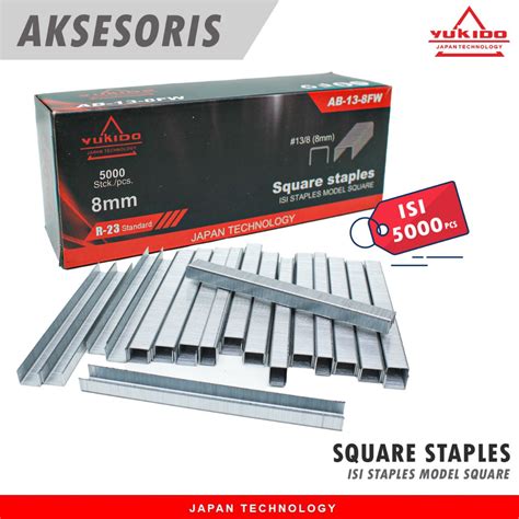 Jual Isi Staples Paku Tembak 13 8 8mm U 5000pcs YUKIDO Refil Refill