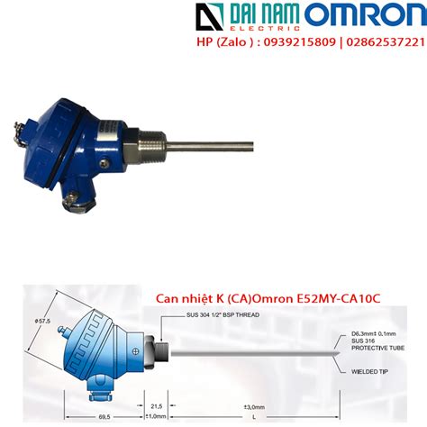 Can nhiệt loại K Omron E52MY CA10C đo 0 to 900C Phi 6 3mm dài 10mm SUS