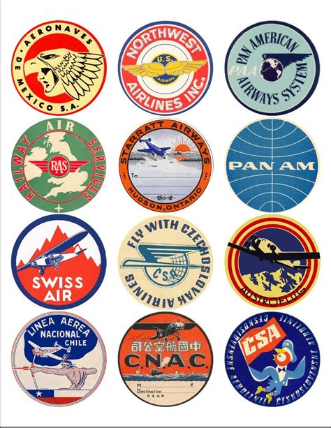 48 Vintage Luggage Labels Air Travel Airplanes and Airlines - Etsy