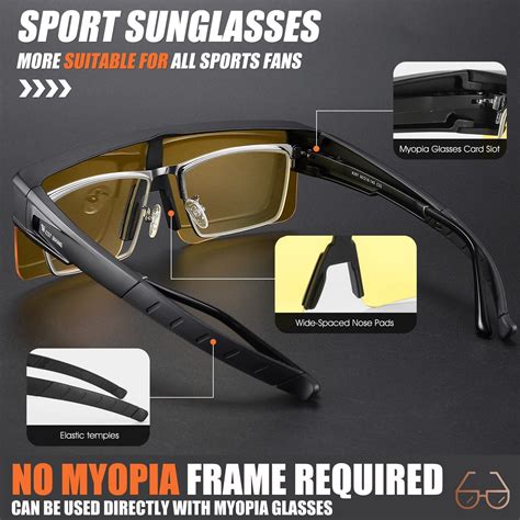 West Biking Polarized Yellow Myopic Glasses Sports Driving Bike