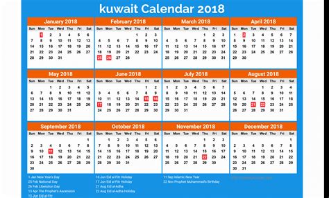 Take 2020 Calendar Showing Holidays In Kuwait | Calendar Printables ...