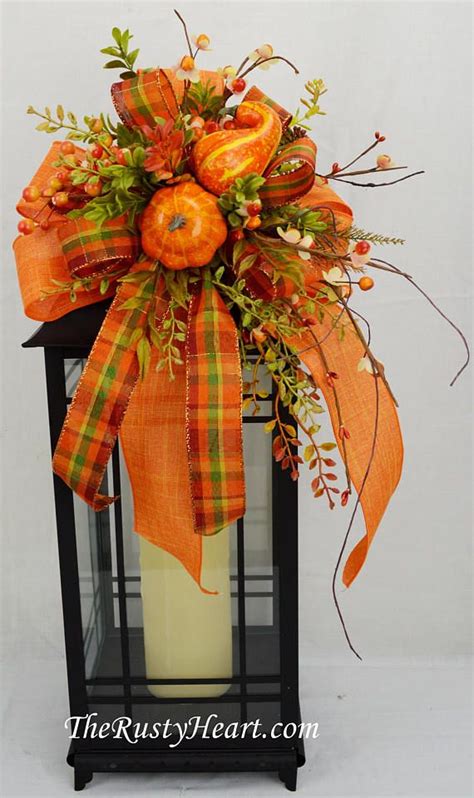 Fall Floral Swag Fall Lantern Swag Lantern Swag Fall Decor Gourds