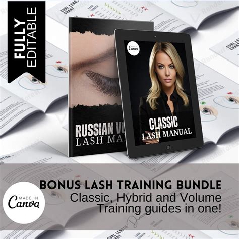 Eyelash Tech Training Manuals Editable Canva Lash Extensions Etsy