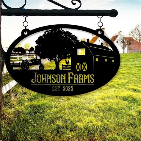 Custom Metal Farm Sign Farmhouse Decor Personalized Metal Signs Farm