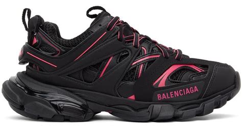 Balenciaga Black And Pink Track Sneakers - Lyst